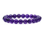 Keleny Gem Semi Precious Gemstones 8mm Round Beads Crystal Stretch Bracelets 7 Inch Unisex - color: Purple A Grade Amethyst