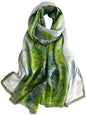 Large Shawl Scarf For Women Lightweight Wraps Silky Headscarf Long Sunscreen Scarfs - color: T15 Green Prairie Stroll / 70"x 35"