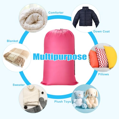 Nuogo 20 Pcs Laundry Bag Washable Travel Laundry Bags with Drawstring Lock Closure Large Heavy Duty for Camping Tent Blankets Dirty Clothes Yarn Fabric Storage, 38 x 24 Inches(Black, Blue, Pink) - color: Black, Pink, Blue