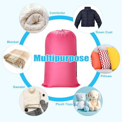 Nuogo 20 Pcs Laundry Bag Washable Travel Laundry Bags with Drawstring Lock Closure Large Heavy Duty for Camping Tent Blankets Dirty Clothes Yarn Fabric Storage, 38 x 24 Inches(Black, Blue, Pink) - color: Black, Pink, Blue