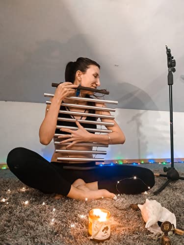 Meditation Chimes “Silver Moon” Rawa | Sound Healing Instrument | Spiritual Gift | 9 note Handheld Tubular Flow Chimes | Diatonic Xylophone D Minor