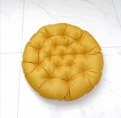 Solid Color Floor Cushion,Large Linen Tatami Floor Pillow,Japanese Round Futon,Thicken Tufted Cotton Seat Cushion,Yoga Meditation Cushion Balcony Outdoor(Size:75x75cm(30x30inch),Color:A) - color: A, size: 75x75cm(30x30inch)