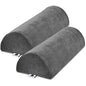 2 Pack Large Half Moon Bolster Pillow for Legs, Knees, Lower Back and Head (2 Pack) Lumbar Support Pillow for Bed, Sleeping | Semi Roll for Ankle and Foot Comfort - Machine Washable Cover, Grey - style: Knee Half Moon (2 Pack)