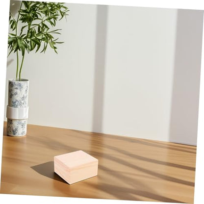 Veemoon Unfinished Wooden Storage Box with Lid Elegant Memory Keepsake Organizer for Home Office Item Storage Multifunctional Wooden Container for Jewelry Trinkets