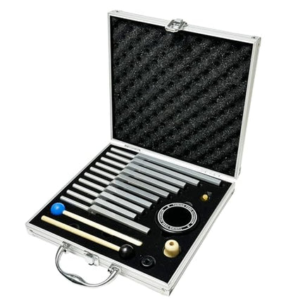 Solfeggio Tuning Fork Set - 10 Silver Tuning Forks Perfect for DNA Healing with Exquisite Aluminum Gift Box (174 Hz, 285 Hz, 396 Hz, 417 Hz, 432Hz, 528 Hz, 639 Hz, 741 Hz 852 Hz, 963 Hz) - color: Solfeggio silver B
