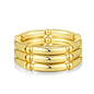 Gold Chunky Bangles Bracelets For Women 14k Gold Plated Stack Layered Curved Bamboo Tube Stretch Bracelets Gift Jewelry - color: 3pcs Gold-8mm