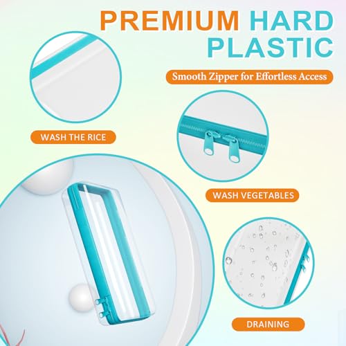4 Pcs Clear Hard Zipper Case Hard-Sided Premium Storage Case Plastic Clear Hard Shell Zipper Pouch Portable Travel Organizer Box for Building Blocks Puzzles Cosmetics Makeup Pencil (S)