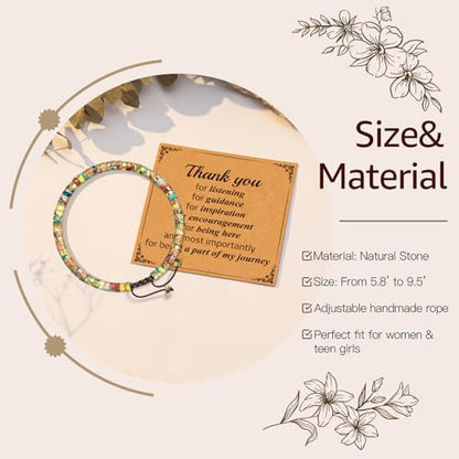 Thank You Gifts for Women: Teacher Appreciation Office Gifts for Coworkers Employee Boss Lady Manager Colleague Natural Stone Bracelet - color: King-JOURNEY