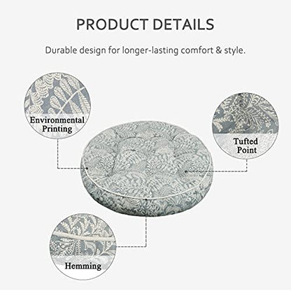 SRHWBF Meditation Cushion 23inch Round Floor Pillow Large Floor Cushion Yoga Cushion Cotton Linen Cushion for Indoors and Outdoors Terrace