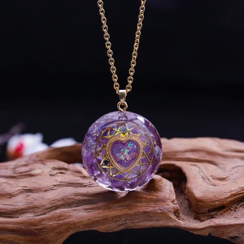 Day Day Up Orgone Pendant Heart Energy Necklace - Healing Crystal Necklaces For Women With Reiki Quartz Gemstones - Fashion Jewelry