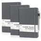feela 3 Pack Notebooks Journals Bulk with 3 Black Pens, A5 Hardcover Notebook Classic Ruled Lined Journal Set with Pen Holder for Work Business Journaling Note Taking, 120 GSM, 5.1”x8.3”, Gray - color: 3 Pack gray