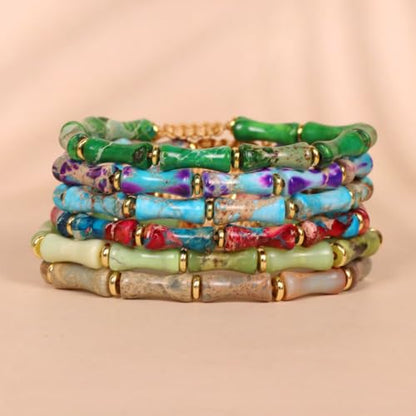 7 Chakra Bracelet Bohemian Handmade Leather Wrap Healing Protection Natural Stone Yoga Beaded Bracelets Boho Friendship Jewelry - color: Pink