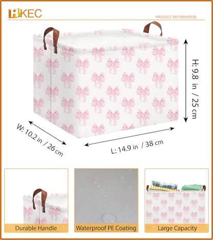 Rectangle Storage Basket with Handles,Collapsible Storage Bin,Books Box,Gift Basket(Shimmer Bowknot) - color: Shimmer Bowknot