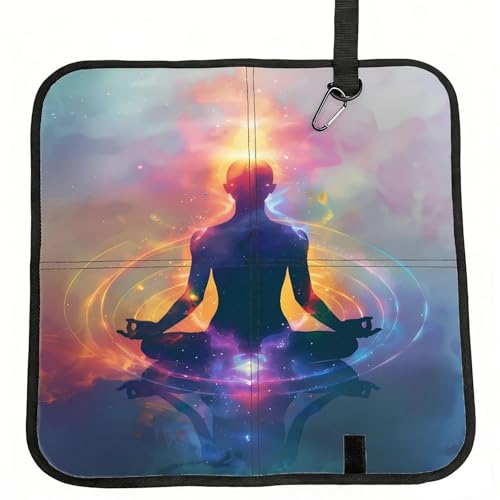 Yoga Meditation (3) Print Folding Seat Pad, Portable Camping Seat Cushion for Outdoor