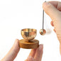 Portable Mini Singing Bowl Set | Beautiful sound and look | Little Tibetan Singing Bowl Set | Easy To Play | Chakra therapy, hand beaten | Creates Beautiful Sound for Healing (Brown-mini) - color: Brown-mini