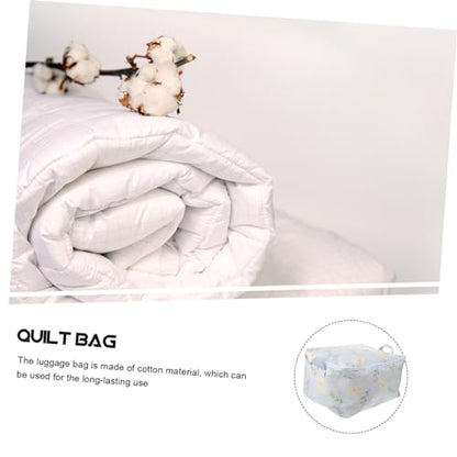 Multipurpose Storage Bag Quilt Storage Bag for Bedroom Clothes Organizer Cotton Material Easy to Carry Handles Wide Application for Luggage and Clothing