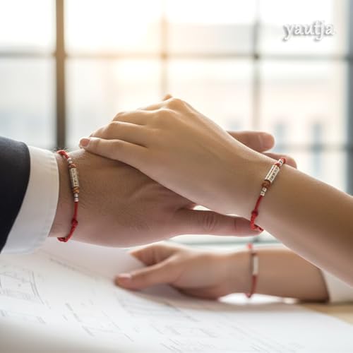 yautja Tibetan Buddhist Red String Bracelet with Tibetan Silver Om Mani Padme Hum Buddhist Mantra Bracelet Handmade Braided Adjustable Amulet Spiritual Red Rope Bracelet Lucky Protection Meditation Bracelet Yoga Prayer Jewelry Gift for Women - color: Red