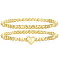 M MOOHAM Gold Initial Bracelets for Women Girls - 14K Gold Plated Bracelet for Women Trendy Letter A-Z Bracelets Dainty Heart Bracelet, Personalized Jewelry Gifts - color: S