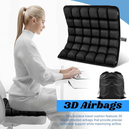 Travel Cushion Airplane Seat,Airplane Seat Cushion for Long Flight,3D Air Cell Seat Cushion,Press Type air Inflatable Wheelchair Seats Cushions for Car,Office Chair,Stadium