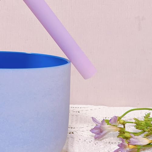 Singing Bowl Mallet Purple Acrylic Rubber Striker Mallet for Playing Quartz Crystal Singing Bowl with Bundle Pocket - color: Purple