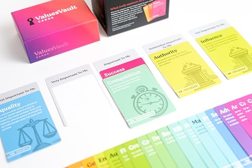 Core Values Cards Sort Deck 208 Values Cards | Therapist-Designed for Self Discovery & Personal Growth Tool