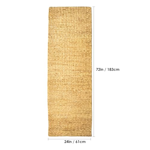 Water Hyacinth Yoga Mat | Non-Slip Exercise & Fitness Mat for Yoga | Natural Rug, Straw Floor Mat for Your Living Room, Bedroom, and More