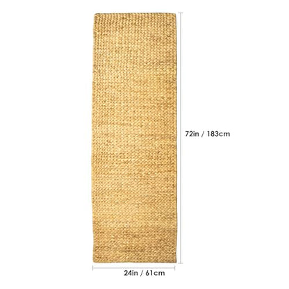 Water Hyacinth Yoga Mat | Non-Slip Exercise & Fitness Mat for Yoga | Natural Rug, Straw Floor Mat for Your Living Room, Bedroom, and More