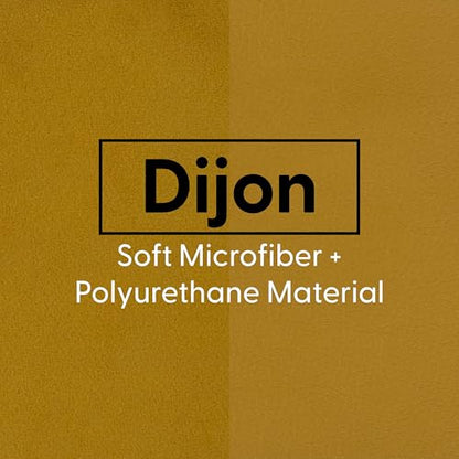 Factory Direct Partners FDP Overstuffed 16 inch Round Velvety and Vinyl Floor Cushions with Handles Flexible Seating for Home, Lounge, Yoga Studio, Deluxe Foam (2-Piece) - Dijon - color: Dijon