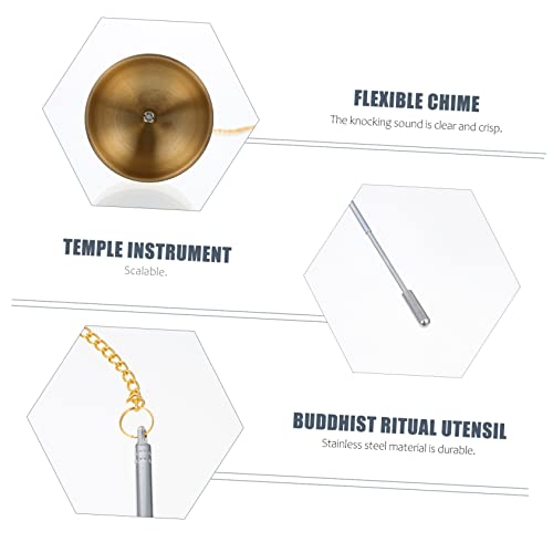 Telescopic Buddha Chime Instrument Portable Meditation Accessory for Temple Use Smooth Surface Lightweight Safe for Prayer and Rituals