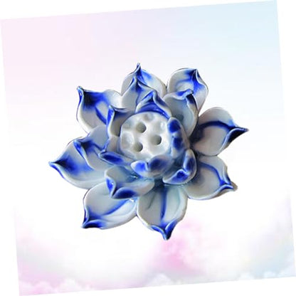 Levemolo Ceramic Lotus Table Ornament Unique Handmade Decoration for Home Office Craft for Desk Display Bookshelf Adornment Elegant Zen Design