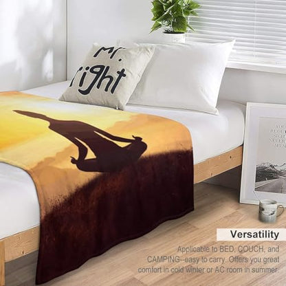 Yoga Meditation Soft Throw Blanket for Couch Lightweight Flannel Blanket for Sofa Couch Throw Bed Warm Cozy Decorative Blankets Fall Winter Decor 30"x40" - size: 30"x40"
