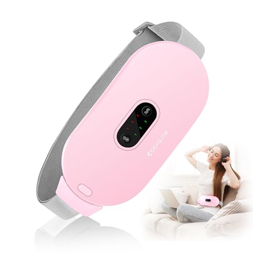 Portable Cordless Heating Pad Cramps:COSYGLOW 6 Heat Levels 6 Massage Modes,3S Fast Heating,Period Menstrual Electric Heating Pad,Gifts for Women and Girls (Pink) - color: Pink