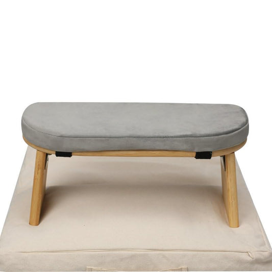 Meditation Bench with Meditation Cushion Meditation Stool Set,Folding Yoga Stool, Sturdy Prayer Bench,Comfortable for Kneeling or Sitting, 35 × 27inch, Grey - color: Grey, size: 35 × 27inch