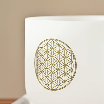 CVNC 528HZ C Note 8 Inch Flower Of Life Crystal Singing Bowl Meditation Sound Bath Sound Healing Chakra Singing Bowl - color: 528HZ 8 inch C note