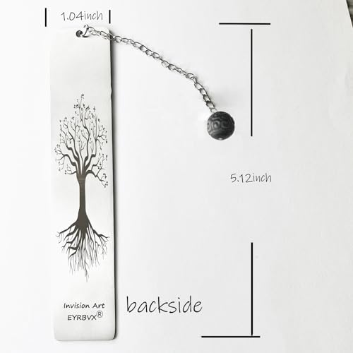 Chakra Mindfulness Bookmark with a Crystal Obsidian Pendant Live in Present. The Self Care Gift for Women, Yogis, Best Friends,Healers，Lovers - color: In Present