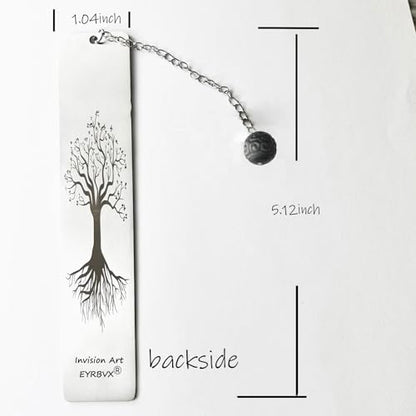 Chakra Mindfulness Bookmark with a Crystal Obsidian Pendant Live in Present. The Self Care Gift for Women, Yogis, Best Friends,Healers，Lovers - color: In Present
