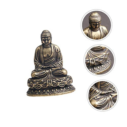 Cabilock Mini Zen Buddha Statue Antique Meditation Ornament for Decor Tranquil Temple Sculpture for Relaxation Zen Aesthetic for Family Friends