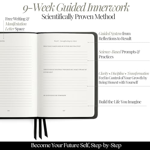 Becoming Your Future Self Manifestation Journal - Guided Daily Planner & Gratitude Journal for Women & Men - 63-Day Practical and Motivational Daily Journal