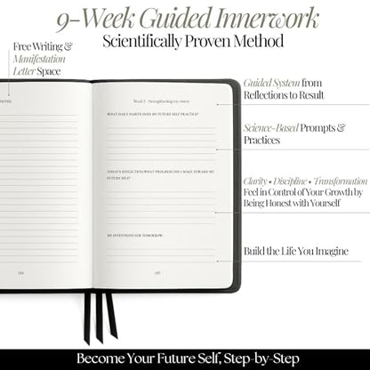 Becoming Your Future Self Manifestation Journal - Guided Daily Planner & Gratitude Journal for Women & Men - 63-Day Practical and Motivational Daily Journal