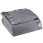 OakRidge Satin Fleece Blanket, Full/Queen, Twin or King Size – 100% Polyester Lightweight Fabric and Cozy Satin Binding Edges in Tightly Folding Travel Blanket, Grey - color: Grey, size: King