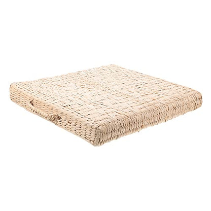 Happyyami 1pc Handwoven Square Straw Mat Cushion for Meditation Yoga and Home Use Diameter Thick Japanese Style Woven Floor Pad for Living Room and Office
