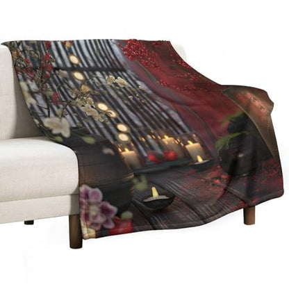 Glowing Massage Stone Throw Blanket, Soft Lightweight Cozy Warm Towels Candle Spa Flannel Blankets for Couch Bed Travel, 50"x60" - color: Glowing Massage Stone, size: 50"x60"