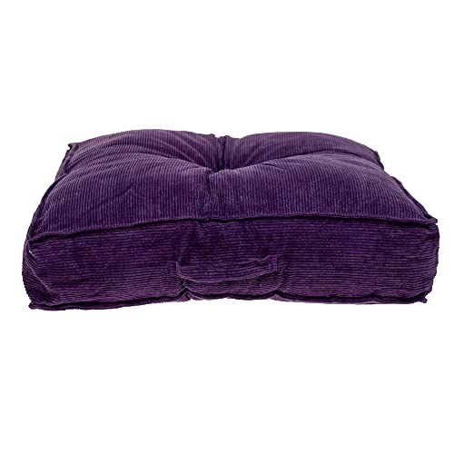CC Home Furnishings Tufted Cotton Square Floor Pillow - 24" - Purple