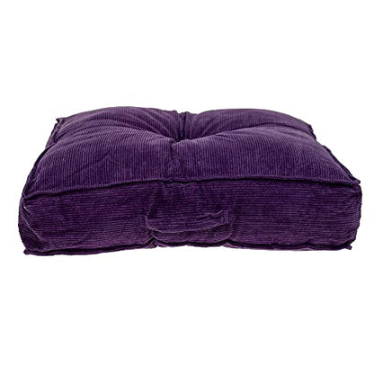 CC Home Furnishings Tufted Cotton Square Floor Pillow - 24" - Purple