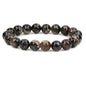 Keleny Fashion Crystal Man Women Stretch Bracelet 10mm Round Beads Rock Jasper 7 Inch Unisex - color: Blue Llanite