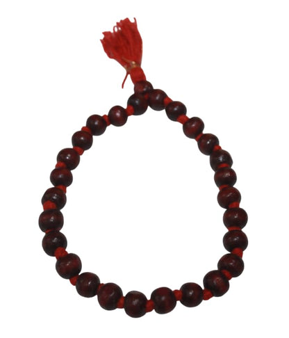 Red Sandalwood Sumarni Mala Knotted 8 MM, 27+1 Beads Wrist Mala | Sandalwood Prayer Beads Japa Bracelet for Meditation and Spiritual Practice