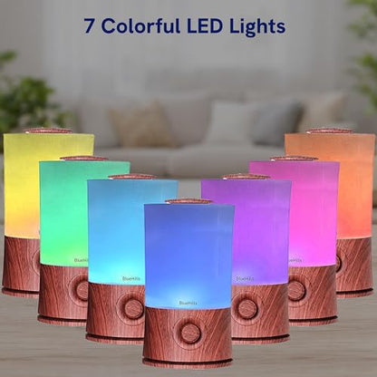 BlueHills Premium 2000 ML XL Essential Oil Diffuser Aromatherapy Humidifier for Large Room Home 40 Hour Run Huge Coverage Area 2 Liter Extra Large Capacity Diffuser High Mist Dark Wood Grain E003 - color: Dark Wood Grain