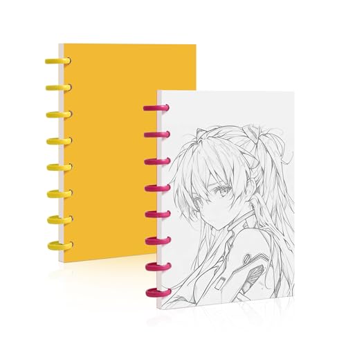 Blank Spiral Notebook For Women Blank Spiral Journal No Lines Blank Pape Notebook Spiral Sketchbook A5 Journal 160 Pages 5.6 × 8.2 Inch Unlined Journaling, Sketch book , Note Taking | Gift Artists for Drawing Office School Home (Pink+Yellow)2pcs - size: A