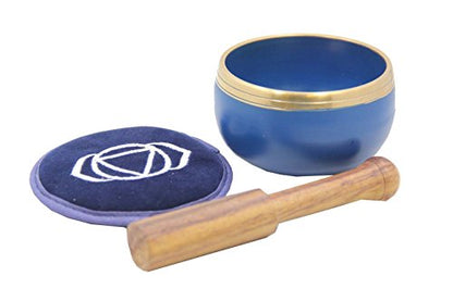 Dharma Objects Tibetan Palm Size Third Eye Chakra Singing Bowl Premium Gift Set