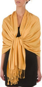 Sakkas 78" X 28" Rayon from Bamboo Soft Solid Pashmina Feel Shawl/Wrap/Stole - color: Mustard Yellow